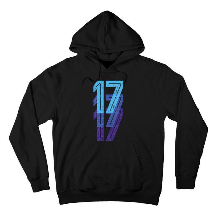 17 Lucky Number 17th Year Birthday Age Sports Team Hoodie