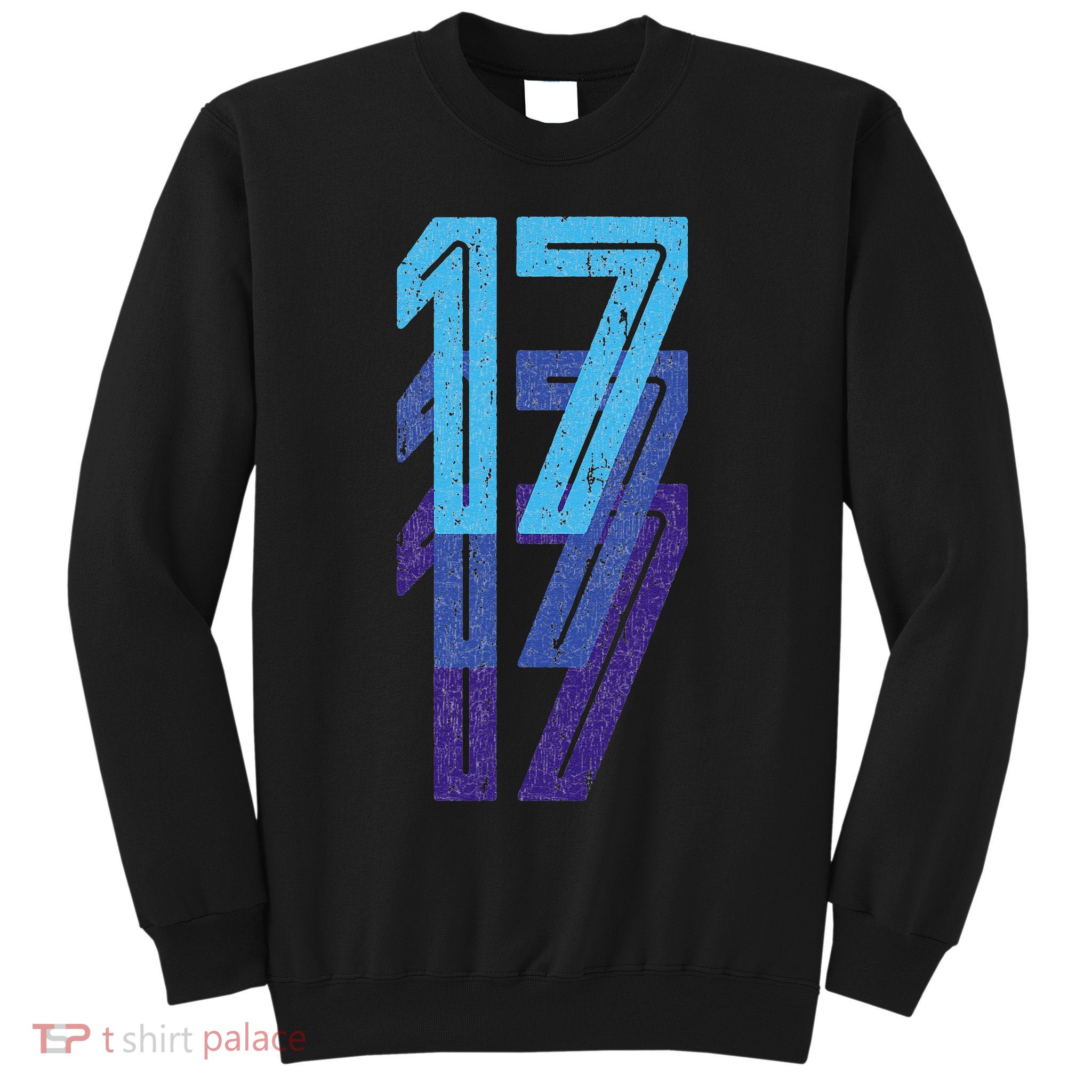 17 Lucky Number 17th Year Birthday Age Sports Team Sweatshirt