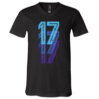 17 Lucky Number 17th Year Birthday Age Sports Team V-Neck T-Shirt