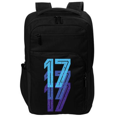 17 Lucky Number 17th Year Birthday Age Sports Team Impact Tech Backpack