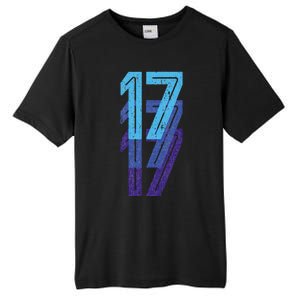 17 Lucky Number 17th Year Birthday Age Sports Team Tall Fusion ChromaSoft Performance T-Shirt