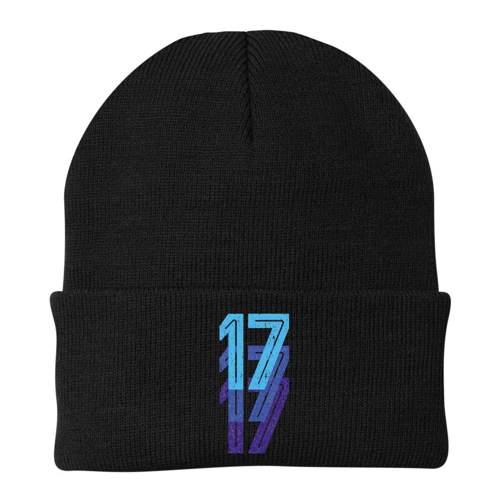 17 Lucky Number 17th Year Birthday Age Sports Team Beanie