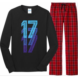 17 Lucky Number 17th Year Birthday Age Sports Team Long Sleeve Pajama Set