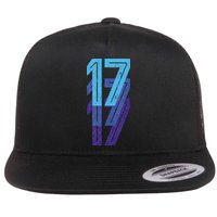 17 Lucky Number 17th Year Birthday Age Sports Team Flat Bill Trucker Hat