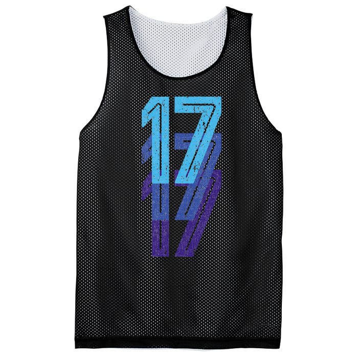 17 Lucky Number 17th Year Birthday Age Sports Team Mesh Reversible Basketball Jersey Tank