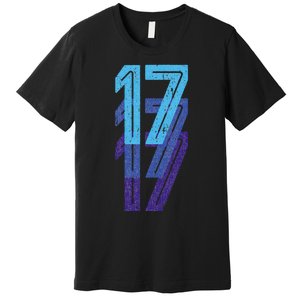 17 Lucky Number 17th Year Birthday Age Sports Team Premium T-Shirt