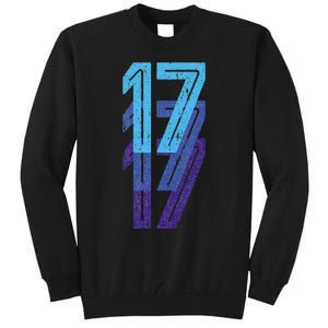 17 Lucky Number 17th Year Birthday Age Sports Team Tall Sweatshirt