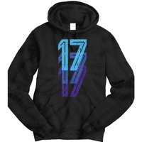 17 Lucky Number 17th Year Birthday Age Sports Team Tie Dye Hoodie