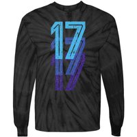 17 Lucky Number 17th Year Birthday Age Sports Team Tie-Dye Long Sleeve Shirt