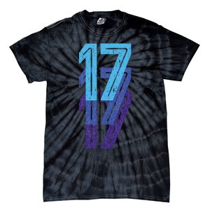 17 Lucky Number 17th Year Birthday Age Sports Team Tie-Dye T-Shirt