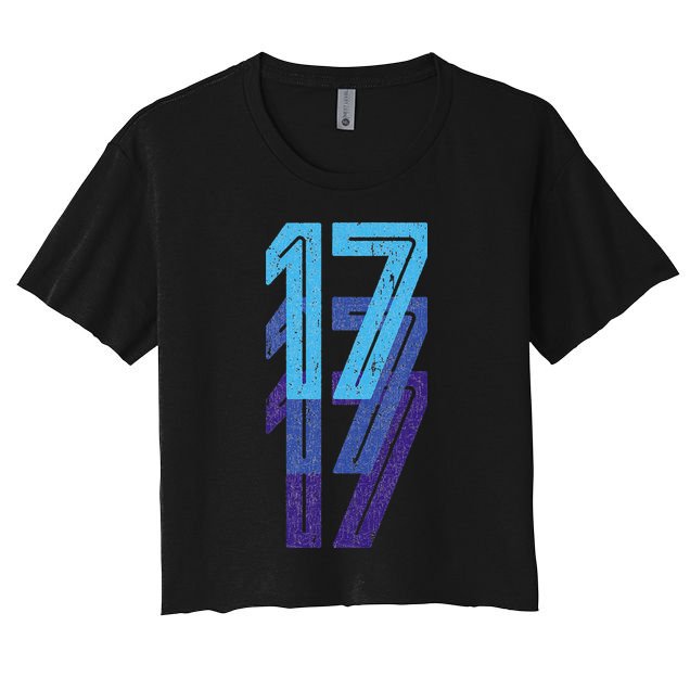 17 Lucky Number 17th Year Birthday Age Sports Team Crop Top