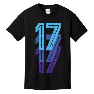 17 Lucky Number 17th Year Birthday Age Sports Team Kids T-Shirt