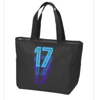 17 Lucky Number 17th Year Birthday Age Sports Team Zip Tote Bag