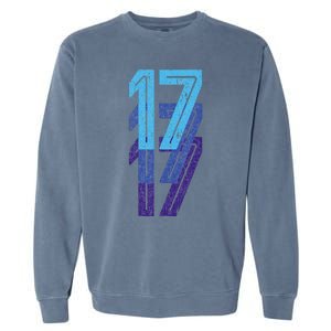 17 Lucky Number 17th Year Birthday Age Sports Team Garment-Dyed Sweatshirt