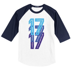 17 Lucky Number 17th Year Birthday Age Sports Team Baseball Sleeve Shirt