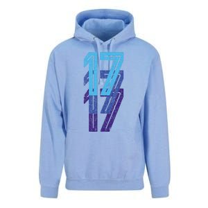 17 Lucky Number 17th Year Birthday Age Sports Team Unisex Surf Hoodie