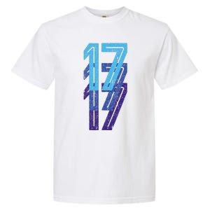 17 Lucky Number 17th Year Birthday Age Sports Team Garment-Dyed Heavyweight T-Shirt