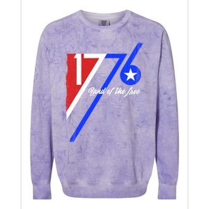 1776 Land Of The Free Independence Day 4th Of July Retro Gift Colorblast Crewneck Sweatshirt