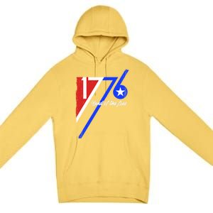 1776 Land Of The Free Independence Day 4th Of July Retro Gift Premium Pullover Hoodie