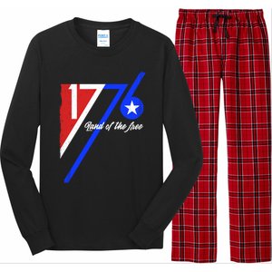 1776 Land Of The Free Independence Day 4th Of July Retro Gift Long Sleeve Pajama Set