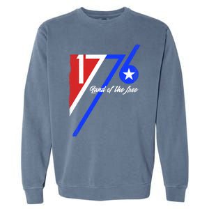 1776 Land Of The Free Independence Day 4th Of July Retro Gift Garment-Dyed Sweatshirt