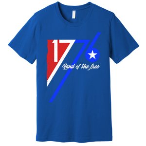 1776 Land Of The Free Independence Day 4th Of July Retro Gift Premium T-Shirt