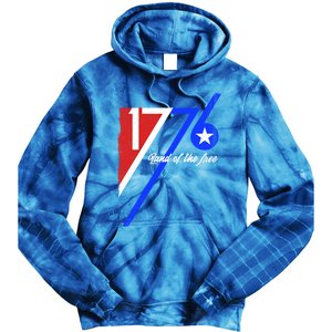 1776 Land Of The Free Independence Day 4th Of July Retro Gift Tie Dye Hoodie