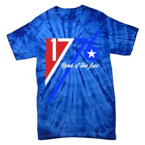 1776 Land Of The Free Independence Day 4th Of July Retro Gift Tie-Dye T-Shirt