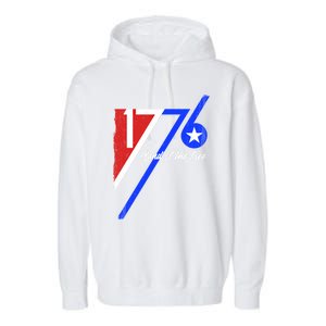 1776 Land Of The Free Independence Day 4th Of July Retro Gift Garment-Dyed Fleece Hoodie