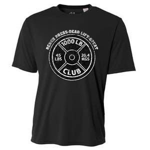 1000 Lbs Pound Club Gym Weightlifting Dead Lift Bench Press Cooling Performance Crew T-Shirt