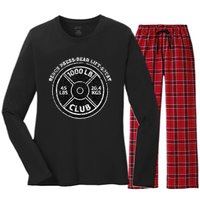 1000 Lbs Pound Club Gym Weightlifting Dead Lift Bench Press Women's Long Sleeve Flannel Pajama Set 