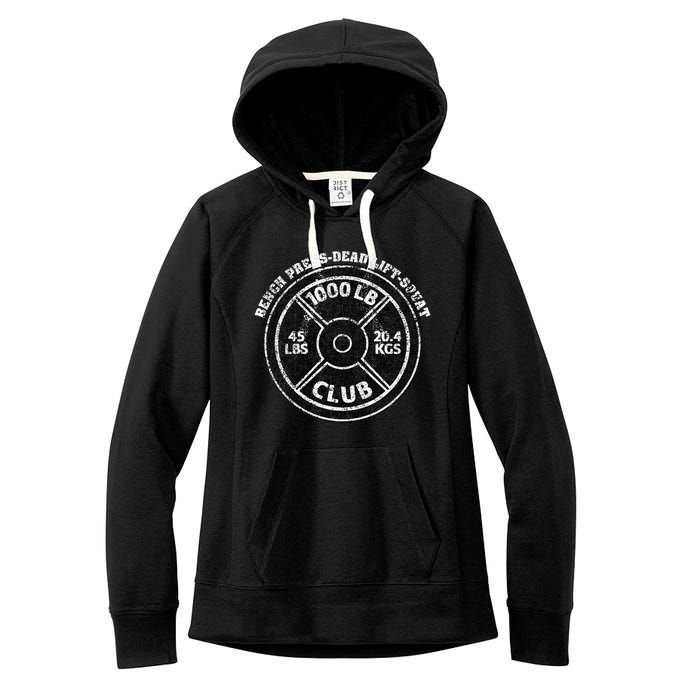 1000 Lbs Pound Club Gym Weightlifting Dead Lift Bench Press Women's Fleece Hoodie