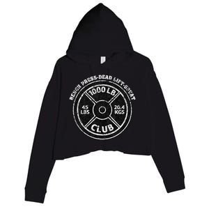 1000 Lbs Pound Club Gym Weightlifting Dead Lift Bench Press Crop Fleece Hoodie