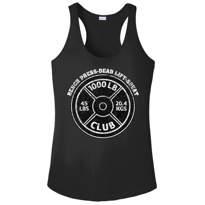 1000 Lbs Pound Club Gym Weightlifting Dead Lift Bench Press Ladies PosiCharge Competitor Racerback Tank