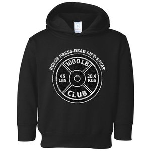 1000 Lbs Pound Club Gym Weightlifting Dead Lift Bench Press Toddler Hoodie