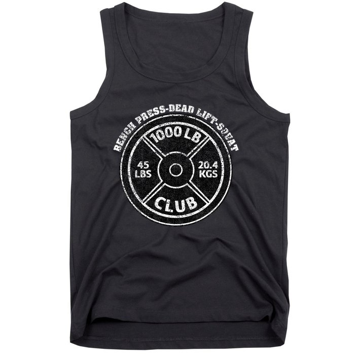 1000 Lbs Pound Club Gym Weightlifting Dead Lift Bench Press Tank Top