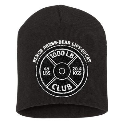 1000 Lbs Pound Club Gym Weightlifting Dead Lift Bench Press Short Acrylic Beanie