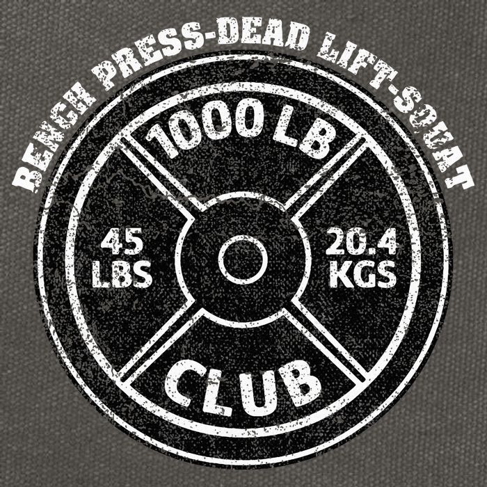 1000 Lbs Pound Club Gym Weightlifting Dead Lift Bench Press Cotton Canvas Backpack