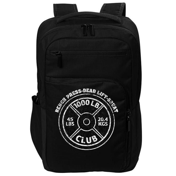 1000 Lbs Pound Club Gym Weightlifting Dead Lift Bench Press Impact Tech Backpack