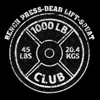 1000 Lbs Pound Club Gym Weightlifting Dead Lift Bench Press Button
