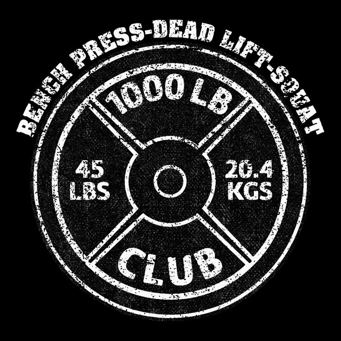 1000 Lbs Pound Club Gym Weightlifting Dead Lift Bench Press Button
