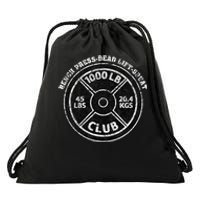 1000 Lbs Pound Club Gym Weightlifting Dead Lift Bench Press Drawstring Bag