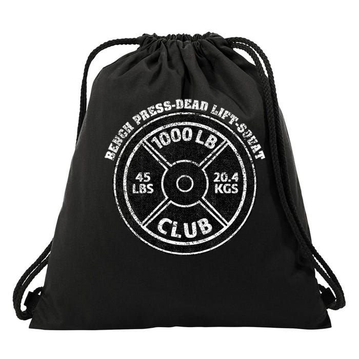 1000 Lbs Pound Club Gym Weightlifting Dead Lift Bench Press Drawstring Bag