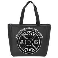 1000 Lbs Pound Club Gym Weightlifting Dead Lift Bench Press Zip Tote Bag