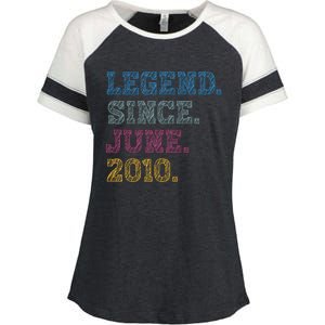 13YearOld Legend Since June 2010 13th Birthday Enza Ladies Jersey Colorblock Tee