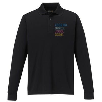 17YearOld Legend Since June 2006 17th Birthday Performance Long Sleeve Polo