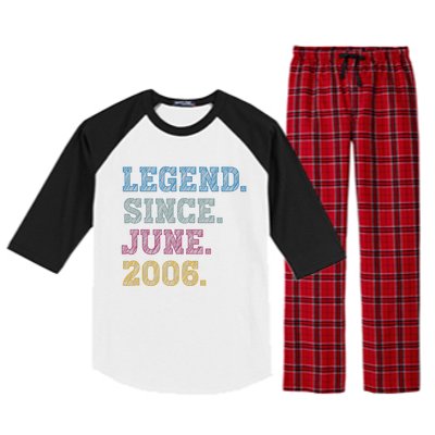 17YearOld Legend Since June 2006 17th Birthday Raglan Sleeve Pajama Set