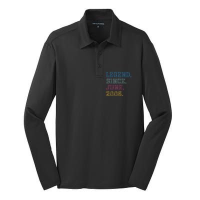 17YearOld Legend Since June 2006 17th Birthday Silk Touch Performance Long Sleeve Polo