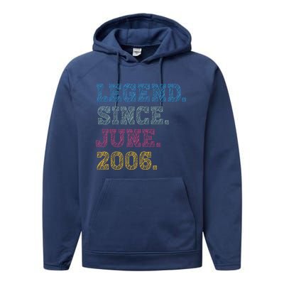 17YearOld Legend Since June 2006 17th Birthday Performance Fleece Hoodie