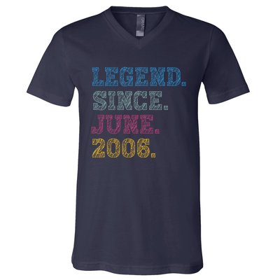 17YearOld Legend Since June 2006 17th Birthday V-Neck T-Shirt